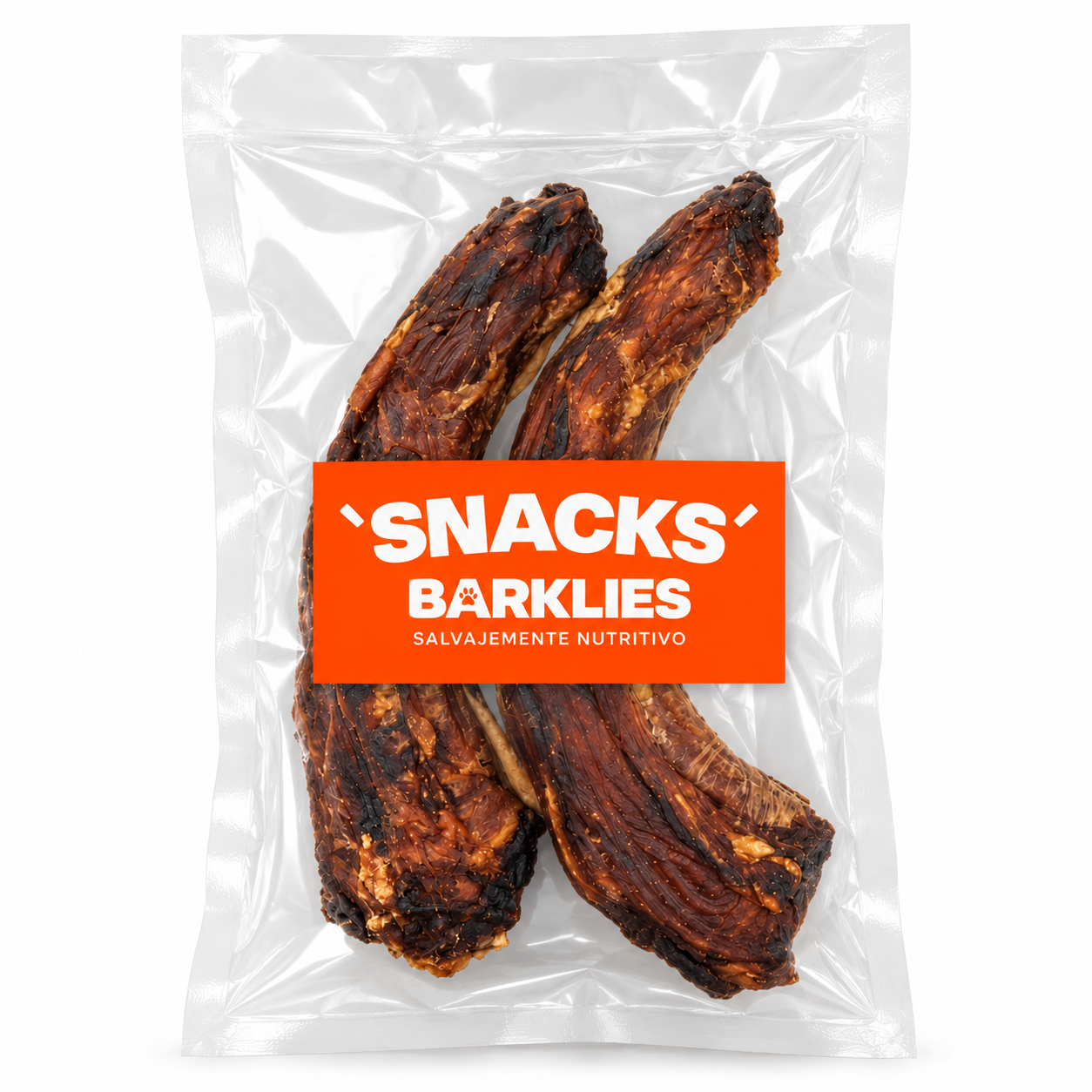 Bolsa de snack Barklies con cuellos de pavo deshidratados