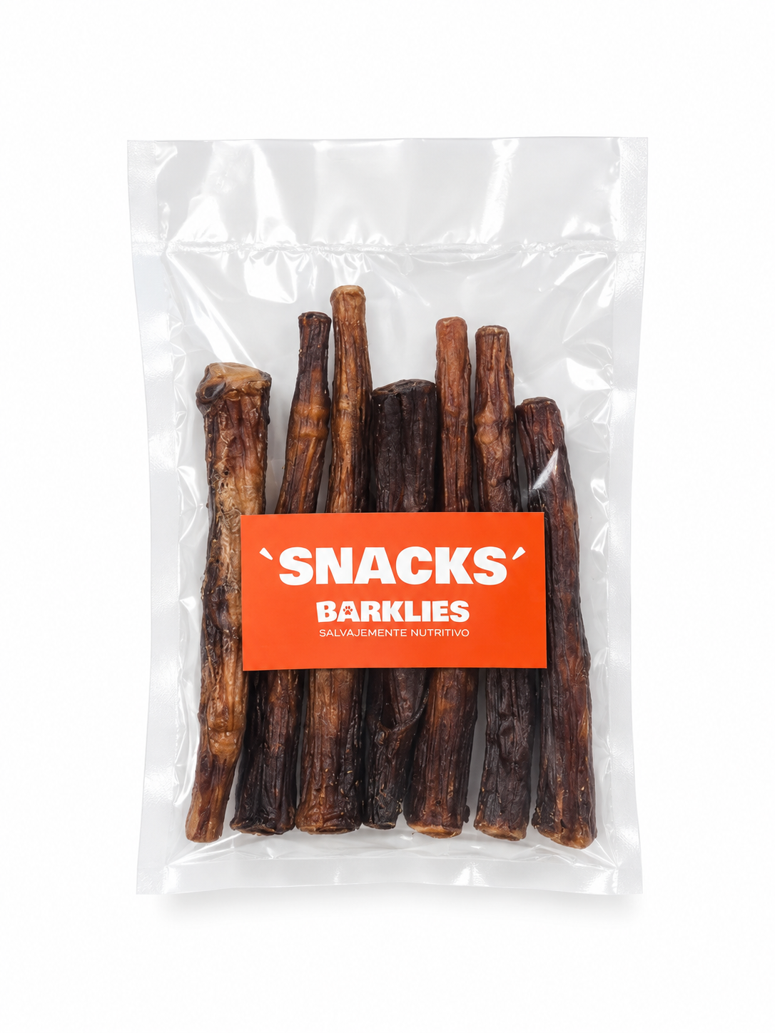 Bolsa de snack Barklies con rabo de vacuno deshidratado